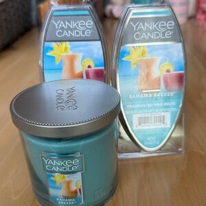 New Yankee Candle Bahama Breeze Candles 7 oz. Tumbler & wax melts
